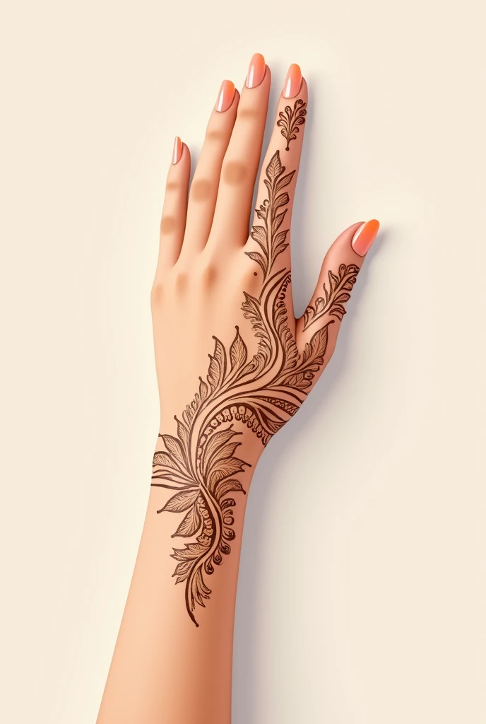 generate modern and simple Traditional mehndi design on hand