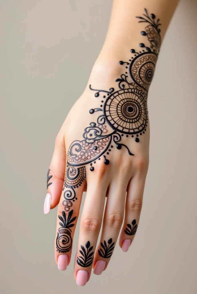 generate modern and simple Rajasthani mehndi design on hand