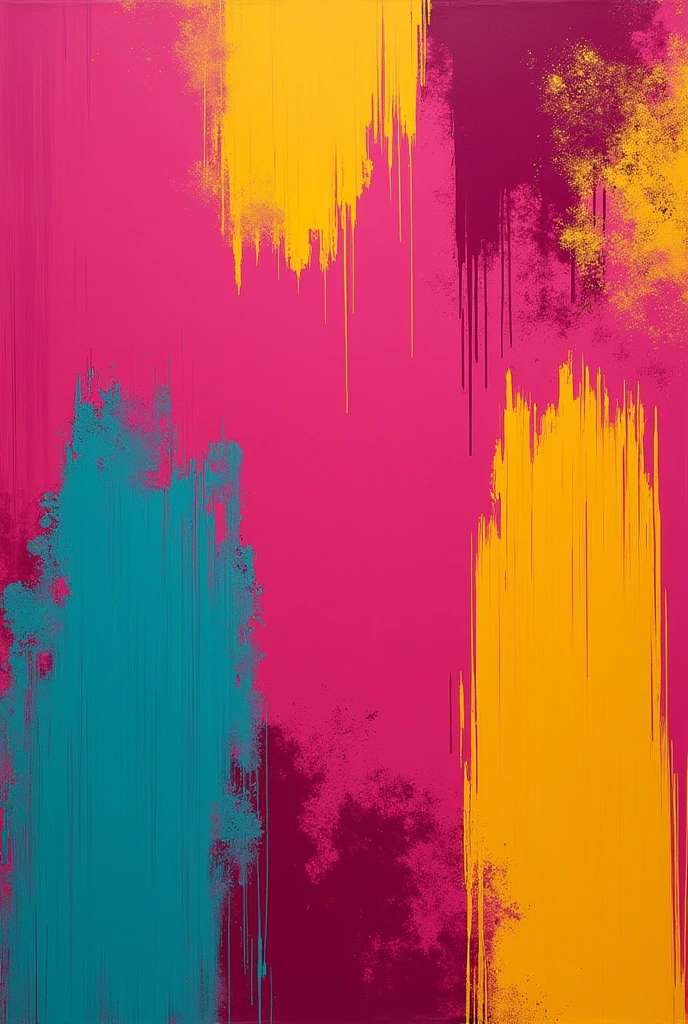 fuchsia colored background, yellow and turquoise 