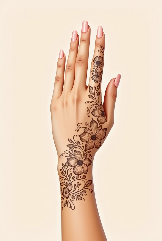 generate modern and simple Traditional mehndi design on hand