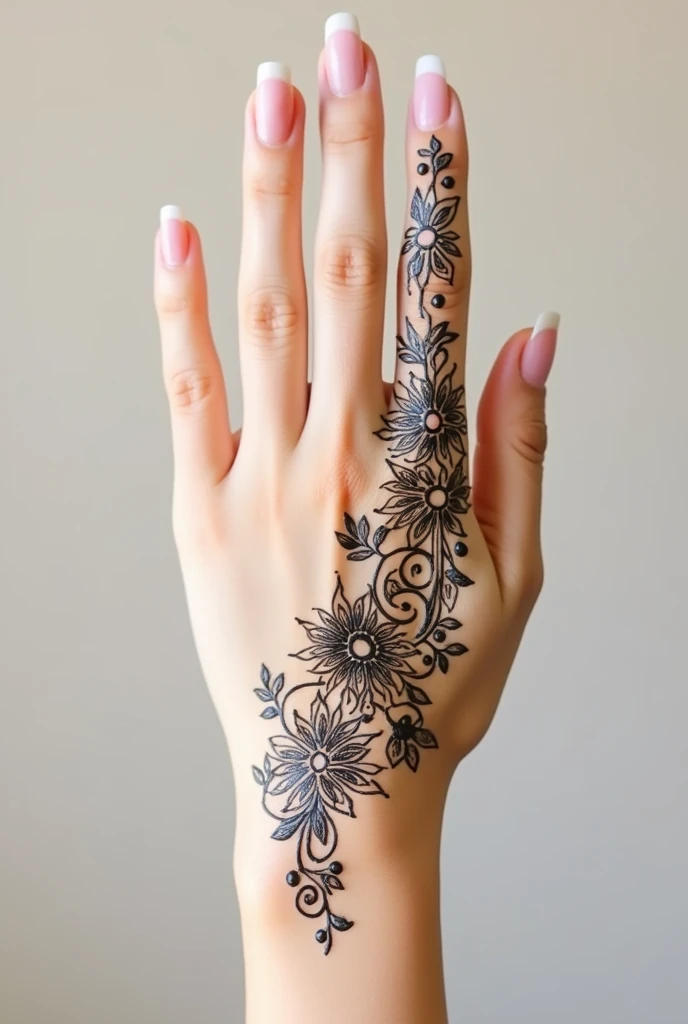 generate modern and simple Rajasthani mehndi design on hand