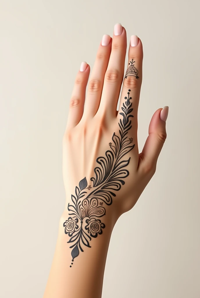 generate modern and simple Arabic mehndi design on hand