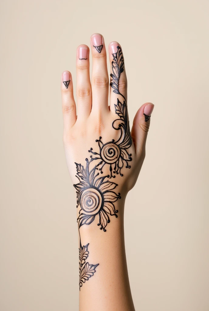 generate modern and simple Karwa Chauth Special mehndi design on hand