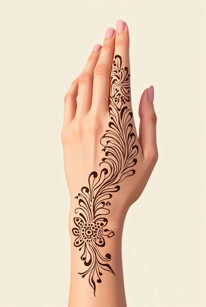 generate modern and simple Traditional mehndi design on hand