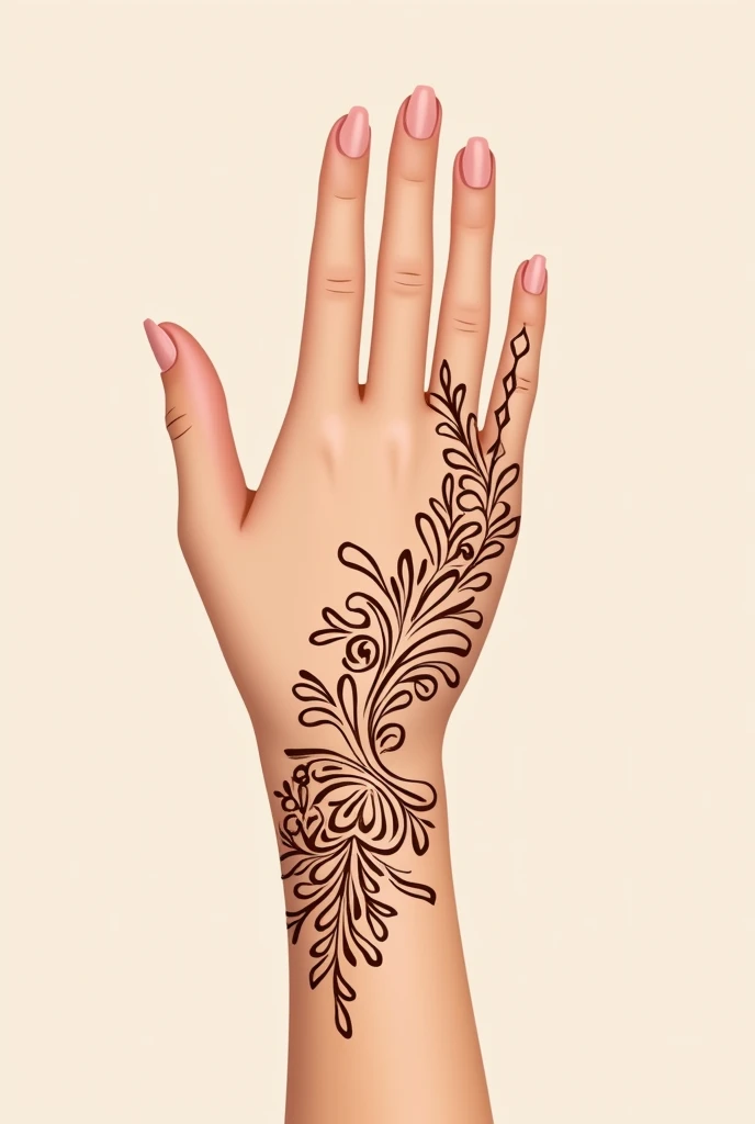 generate modern and simple Traditional mehndi design on hand