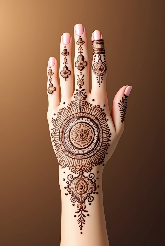 generate Gol Tikki mehndi design on hand