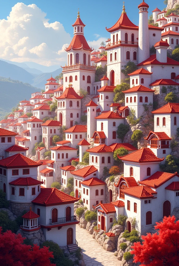 Red and white city paint
