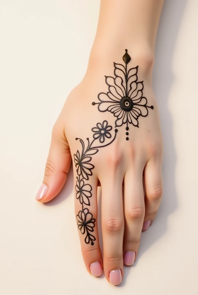 generate modern and simple Arabic mehndi design on hand