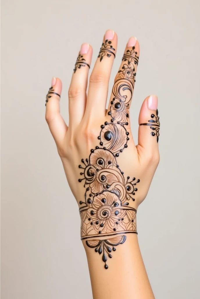 generate modern and simple Karwa Chauth Special mehndi design on hand