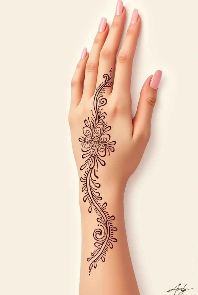 generate modern and simple Traditional mehndi design on hand