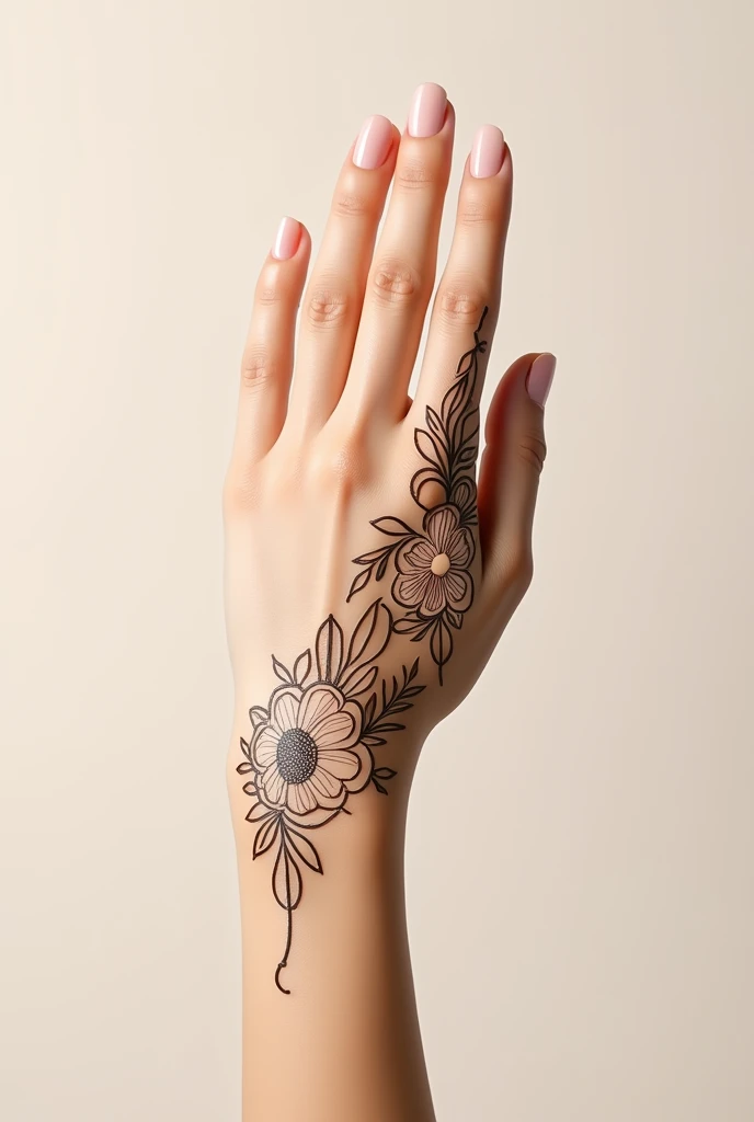 generate modern and simple Arabic mehndi design on hand
