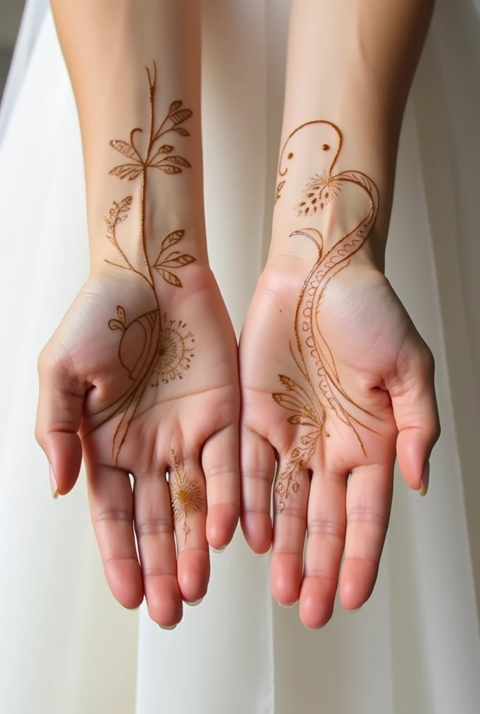 generate modern and simple Bridal mehndi design on hand