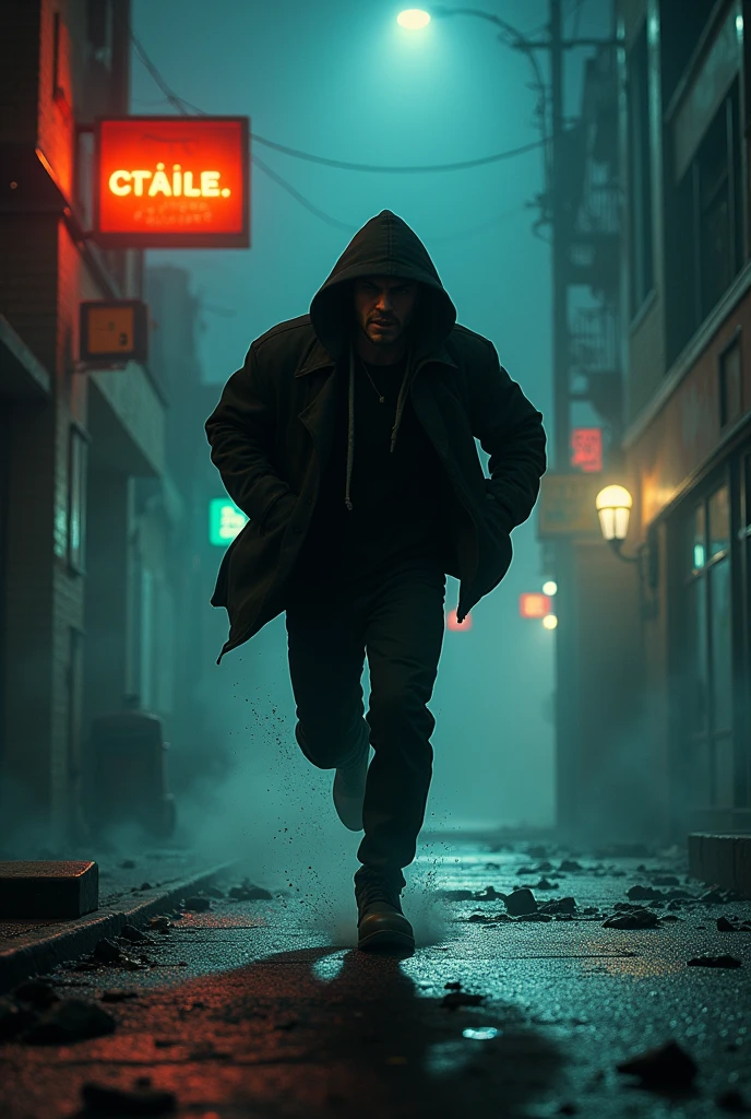 music cover with the theme “running man” More gangster style