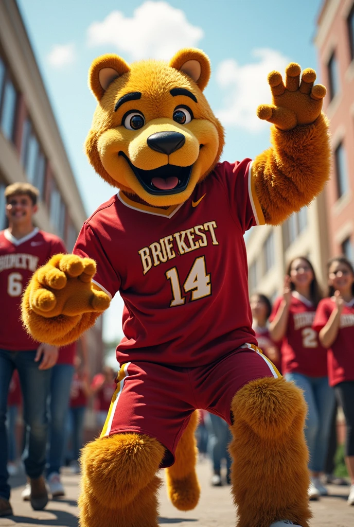 Man dressed as official high school mascot