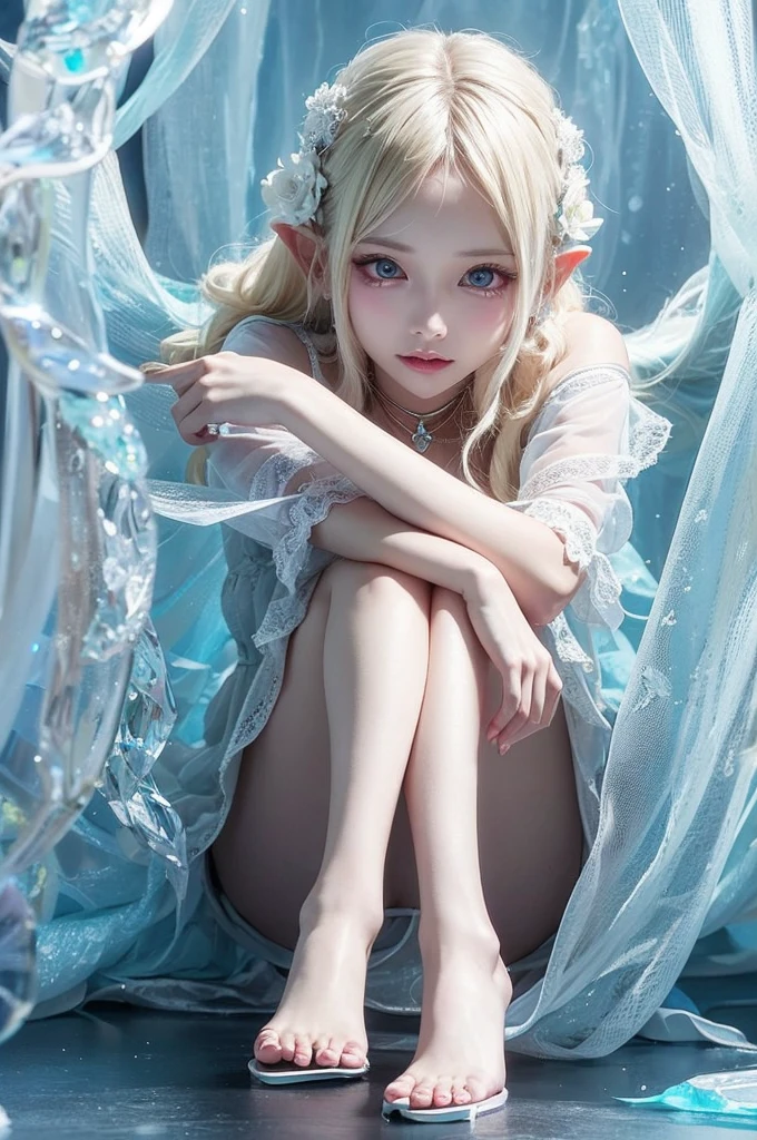 Fantasy World,Frozen World,The real situation,3d stereo animation style,Emphasize skin detail and texture,In the room deep in the cave,A plump Japanese beauty barefoot with eyes closed.,Exquisite facial features,Suspended upright in a giant transparent icicle,Semi-nude,Sexy pose,Happy and sweet,Magic circular aperture with the Lord of the Rings text 9:16 Fantasy World,Frozen World,The real situation,Emphasize skin detail and texture,In the room deep in the cave,A plump Taiwanese beauty barefoot with eyes closed.,Exquisite facial features,Suspended upright in a giant transparent icicle,,Arms Crossed,Magic circular aperture with the Lord of the Rings text 9:16