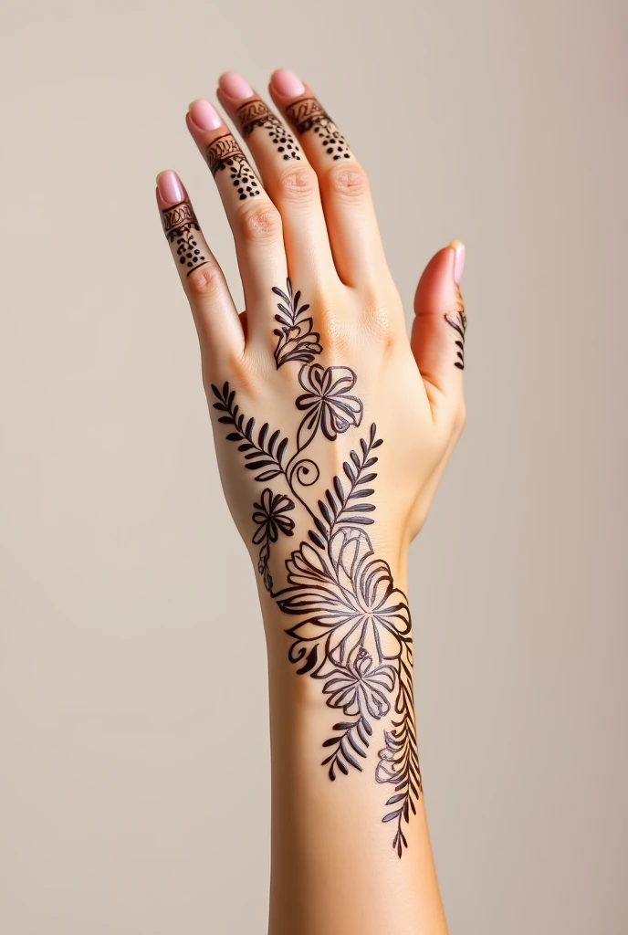 generate modern and simple Shadi Special mehndi design on hand