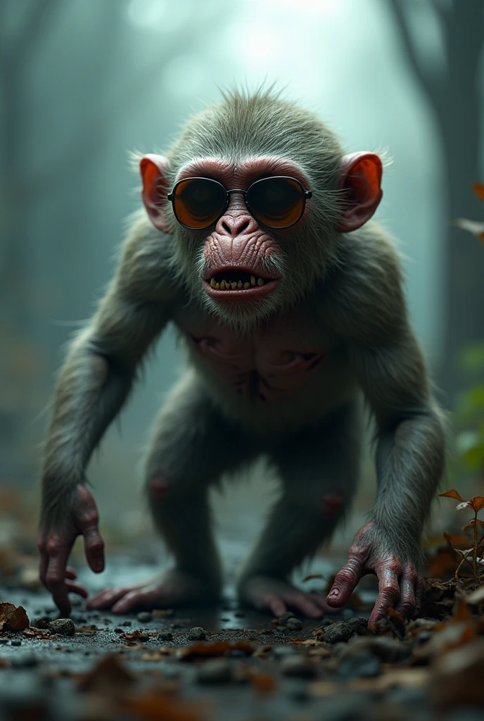 Monkey ill zombie virus and he has sunglasses