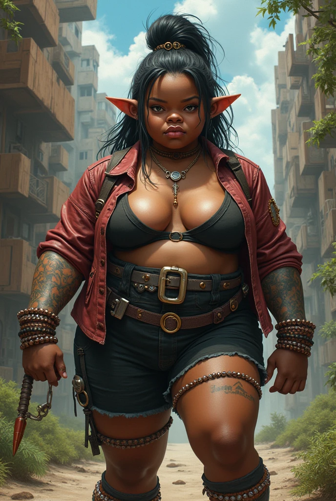 Create a trans, dwarf, black, irritating, disabled and ugly. Make her hideous,