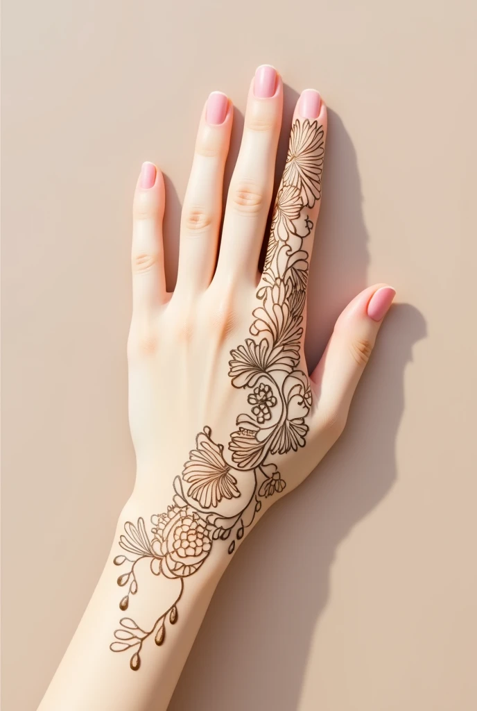 generate modern and simple Arabic mehndi design on hand