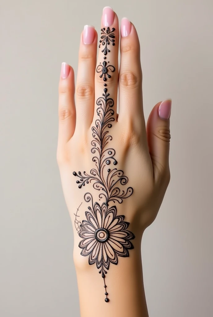 generate modern and simple Rajasthani mehndi design on hand