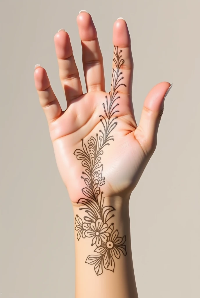 generate modern and simple Arabic mehndi design on hand