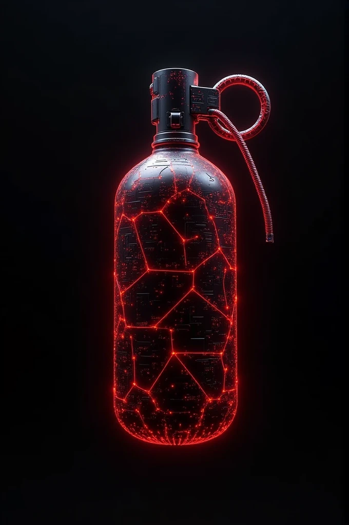 a bomb with red lines on a black screen