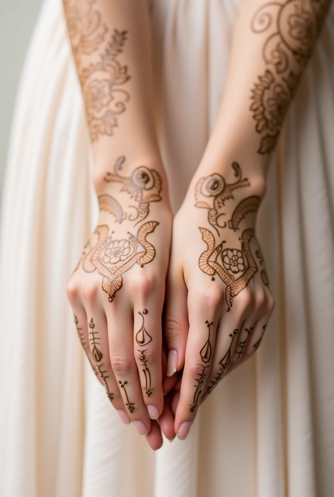 generate modern and simple Bridal mehndi design on hand