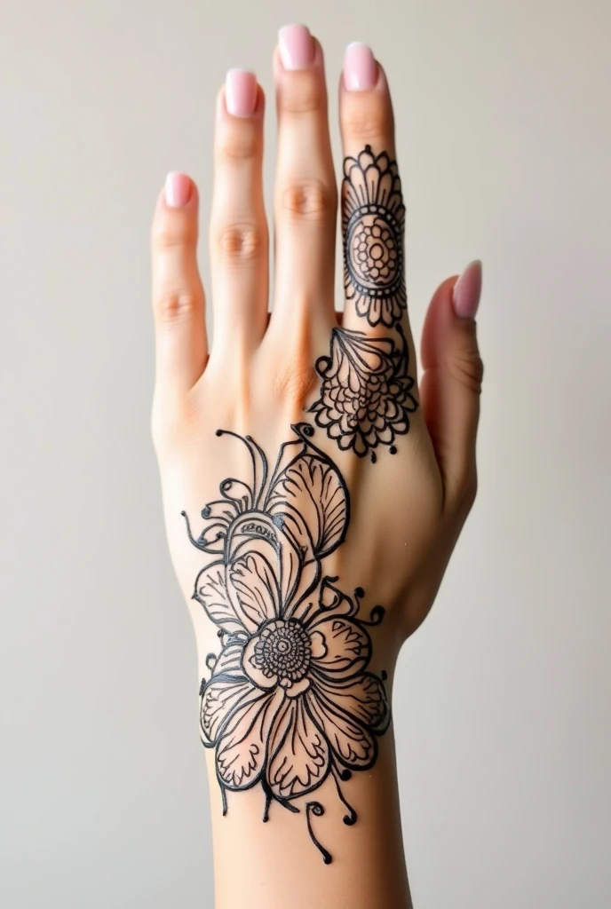 generate modern and simple Rajasthani mehndi design on hand