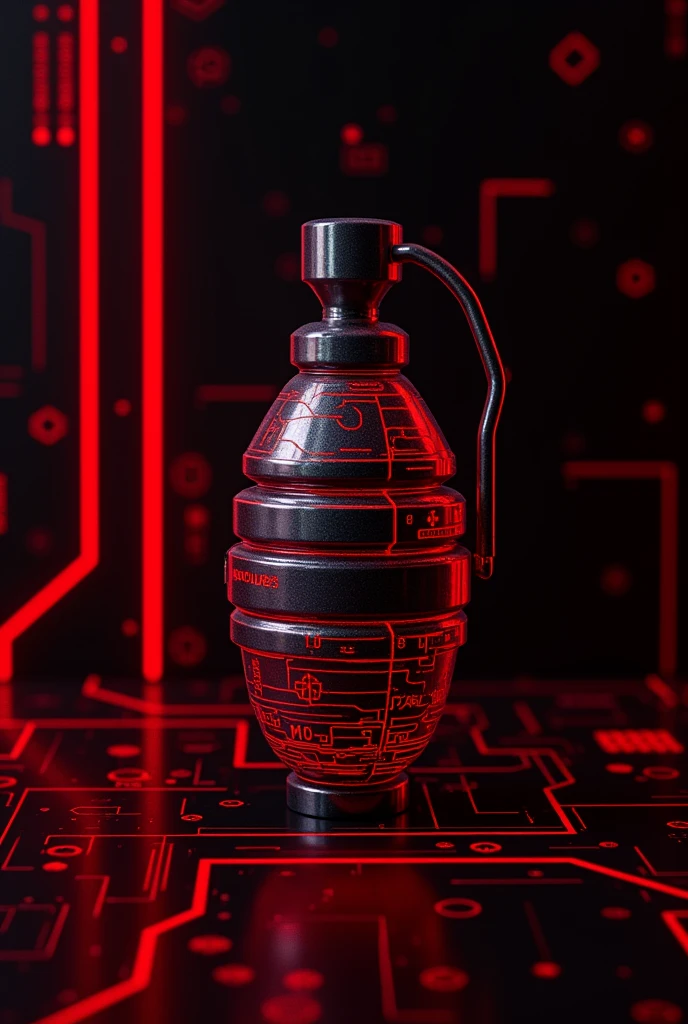 a little bomb with red lines on a black screen
