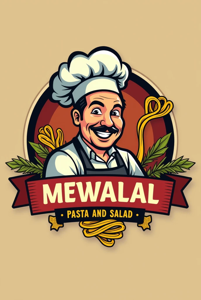 Company name Mewalal pasta and salad design logo create something unique and interesting 