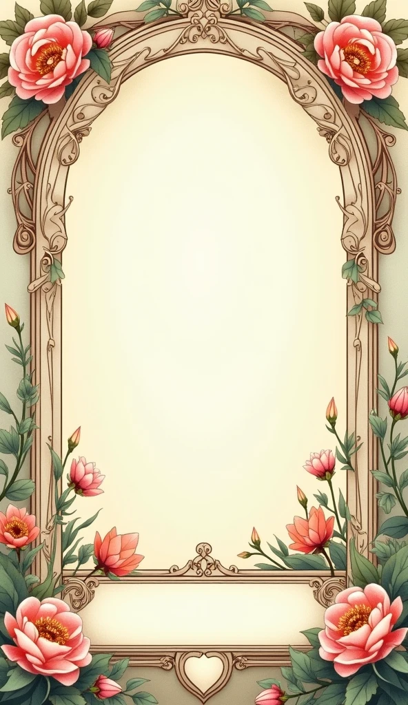 Art Nouveau Elegance: A high-quality Instagram cover inspired by the flowing, ornate lines of Art Nouveau. Intricate floral patterns and organic shapes frame the image area, with a delicate, transparent box at the bottom for your caption. The text is styled with elegant, curvaceous fonts, harmonizing with the overall design.