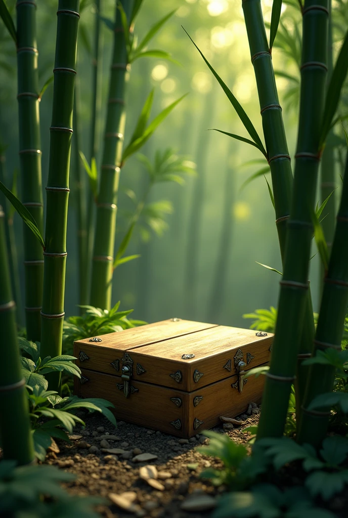 a box inside an intertwined bamboo