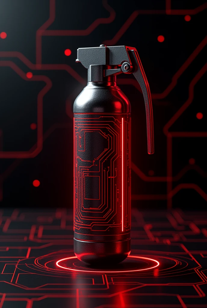 a little bomb with red lines on a black screen