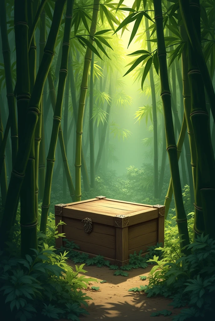 a box inside an intertwined bamboo growing