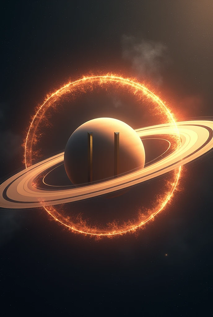 I want a ring surrounding the letter as if it were the ring of Saturn