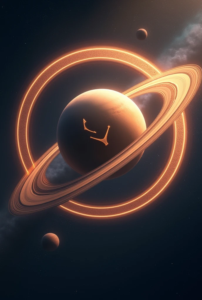 I want a ring surrounding the letter as if it were the ring of Saturn
