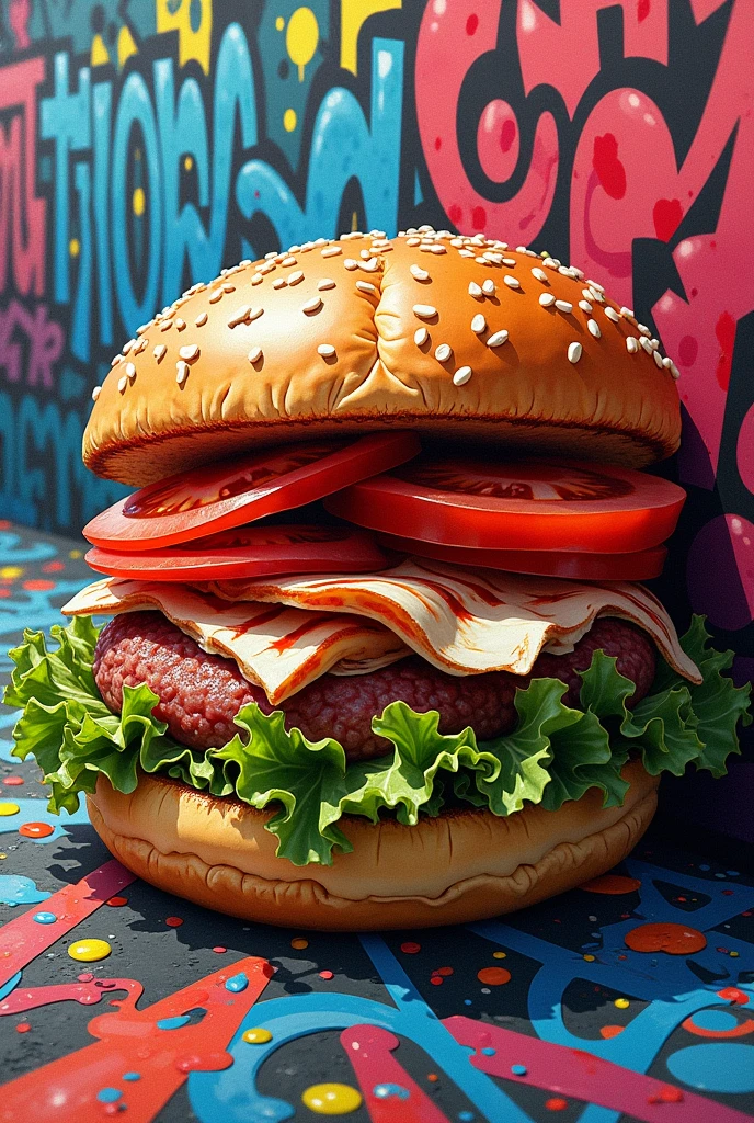 a sandwich, graffiti type

