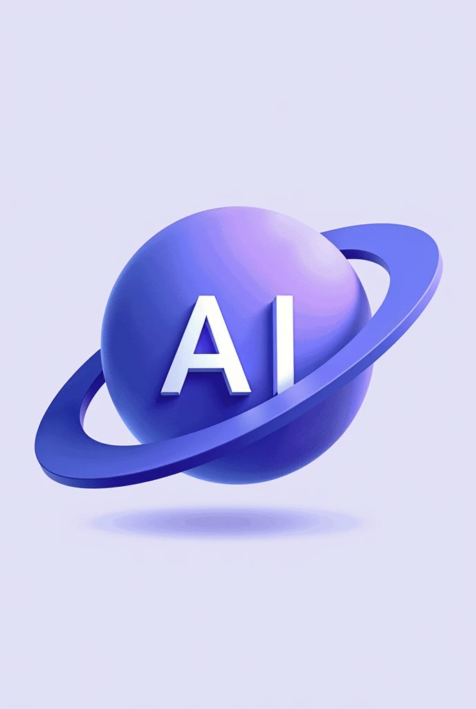 a logo with the letter AI in indigo or light purple color I want the letter to be stylized in 2D I want a ring surrounding the letter as if it were Saturn&#39;s ring
