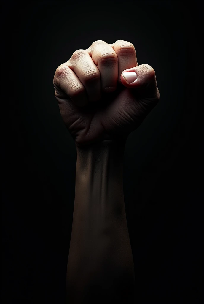 fist on black screen