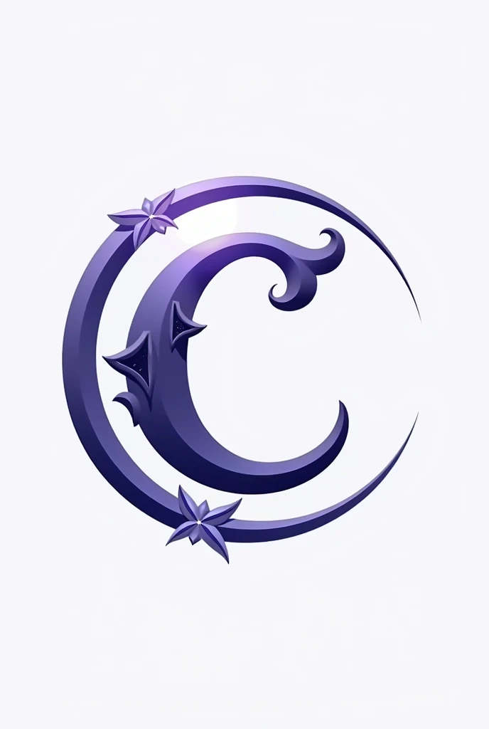 a logo with the letter C in indigo or light purple I want the letter to be stylized I want a ring surrounding the letter as if it were the ring of Saturn