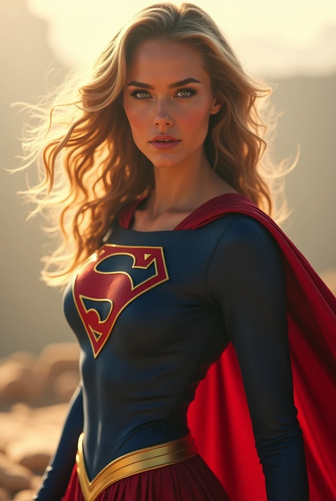 AMBER HEARD as a SUPERGIRL SUPERHEROINE, take one ((Skirt: 1.2)), open view, full body view, 2 girl, most beautiful (American Girl) in the world, skin pores, subsurface scattering, Rays of radiant light, High resolution ((detailed facial features: 1.2)), High detail, sharp focus, seeds, Aesthetic, extremely detailed, (extremely detailed eyes), extremely detailed hair, extremely detailed skin, extremely detailed dress, Octane rendering, photoRealista, Post-procedure, (maximum detail: 1.4), realistic shadows, roughness, Natural skin texture, real life, ultra-realistic, photorealism, Photography,8k, Photography, HdR, Intricate, elegant, Very detailed, sharp focus, different poses, Awesome, beautiful, The best quality, masterpiece, Imperfections, Amazing beauty, mira sexy, seductive look, blue eyes, dark blonde hair, (wavy fur), Shazam