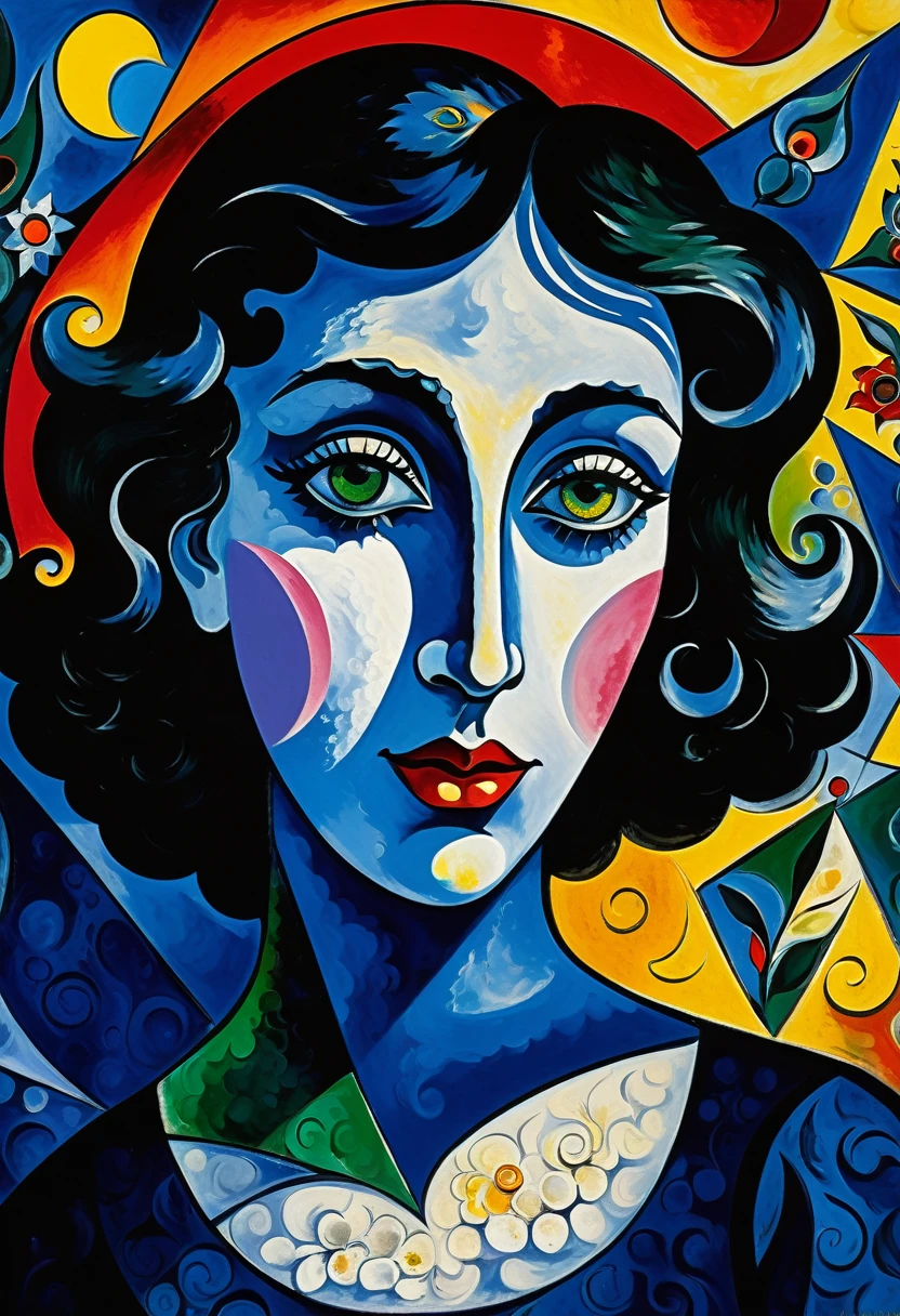 close-up, dramatic female shadow, ((Marc Chagall style)), magic naive art, primitivism, protogen, , ((best quality, Masterpiece)), ((Highest detail)), RAW:1,1, 8k