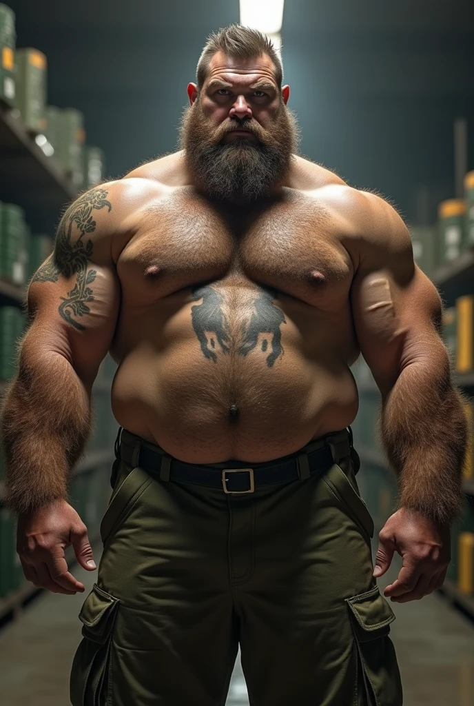 8kUHD HDR de muito alta resolução Muito extremamente realista Muito detalhado 8k HDR de alta qualidade Fotografia muito realista apresentando um Major Branco de meia-idade, robust bodybuilder looking like a bear, 8k very realistic detailed furry 8k. robusto homem corpulento em uma calça militar detalhados muito realistas em 8k. Tall Man 2,20 very realistic.Very realistic low hair. Very realistic small beard. pelos do corpo muito realistas 8k pescoço largo e gordinho muito realista, 8k. very realistic neck lines, Pescoço detalhado muito realista de 8k, Barriga com uma tatuagem de uma cruz muito realista de 8k.Peito corpulento muito realista em 8k.very realistic detailed furry. Very realistic muscular and burly bear body in. Rosto com descendência nordica muito realista de 8k.Realistic aggressive eyes and expression. Cabeça muito realista 8k, Cintura 8k muito realista, Características faciais muito realistas em 8k, Braços corpulentos muito realistas em 8k, Cotovelos 8k muito realistas, Mãos 8k muito realistas, Peitorais muito realistas em 8k, Barriga muito realista de 8k, Corpo de homem humano muito realista 8k, Barriga muito realista de 8kbutton, Pulsos 8k muito realistas, 8k dedos muito realistas, Unhas muito realistas 8k, Ombros muito realistas em 8k, Boca muito realista 8k, Lábios muito realistas 8k,uniforme do exercito Brasileiro muito realistas 8k, Sem camisa 8k HDR Urso musculoso, hairy and muscular, 8k Um homem urso musculoso e corpulento muito realista em um quartel,  8k HDR Muito realista e detalhado, 8k HDR muito realista e detalhado ambiente militar.