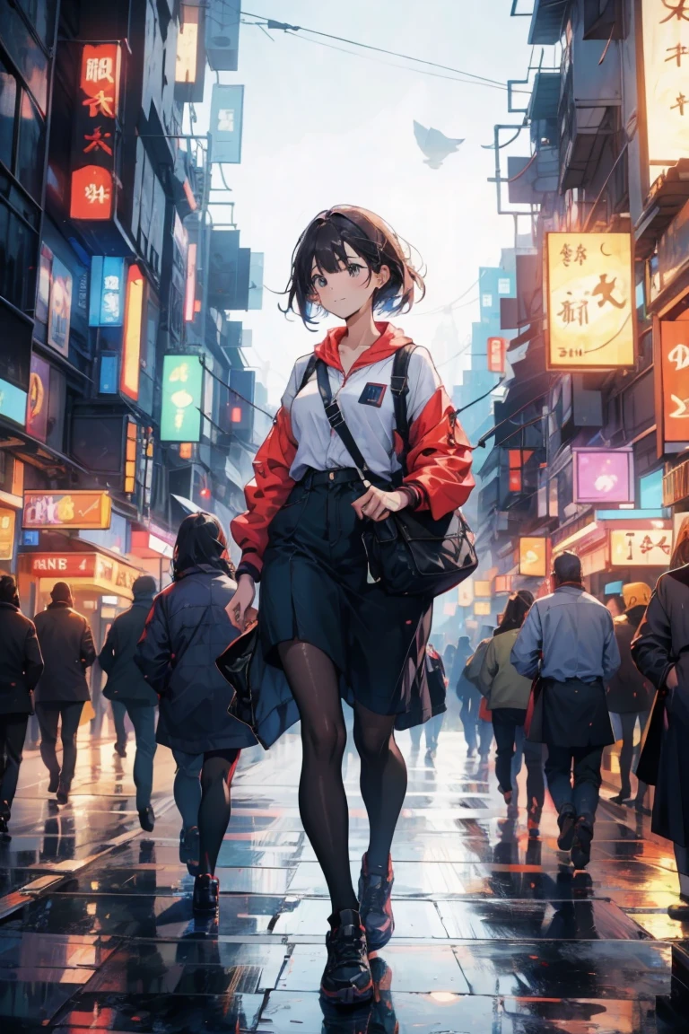 female,Bustling city