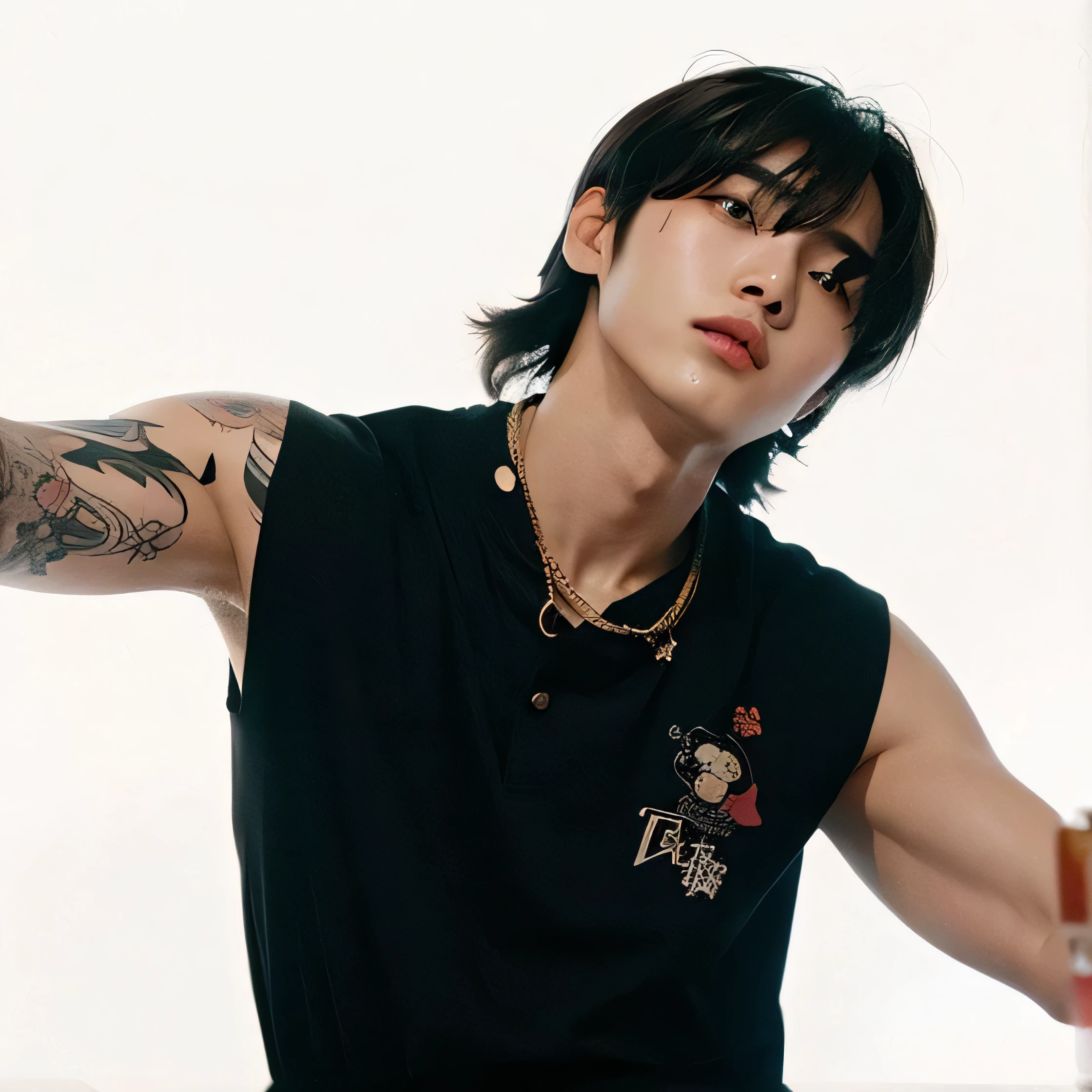 there is a woman holding a bottle of sake in her hand, Jung Jaehyun, TaeJune Kim, Cai Xukun, Kim Doyoung, Ulzzang masculino, Inspired by Jeonseok Lee, Hong June Hyung, Hyung Tae, with a drink, black haired yoongi, Jinyoung Shin, bottles of alcohol next to him, delicate androgynous prince, Seseon Yoon