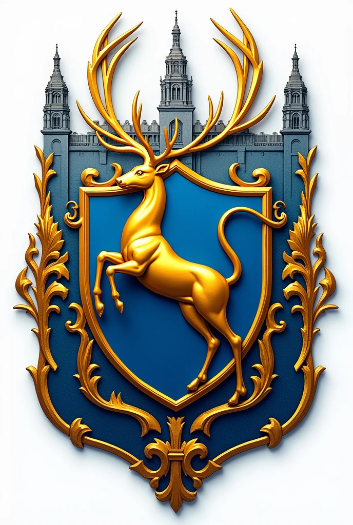 blue and yellow London City Football Club emblem with deer in it