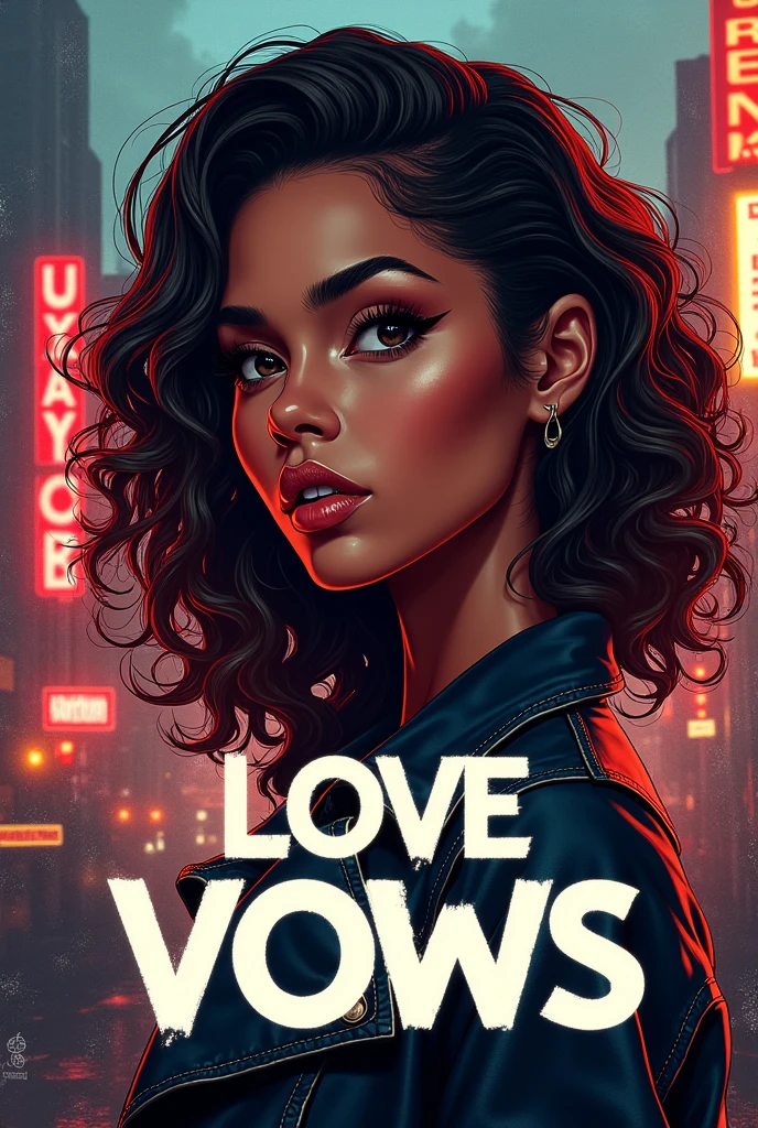 Create a cover for a song with the words &quot;love vows&quot; in the hip hop theme