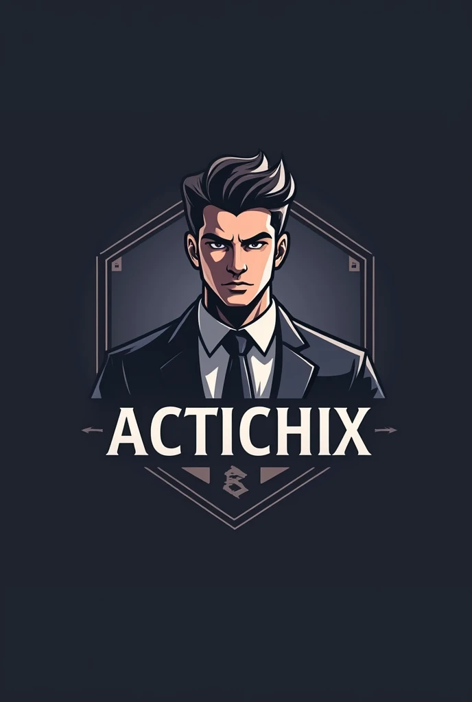 Make me a logo like this name actichix because I need it for a COD MOBILE squad team that looks as elegant and professional and serious as possible that the image shows a man not a woman and in that I want the name actichix to be seen