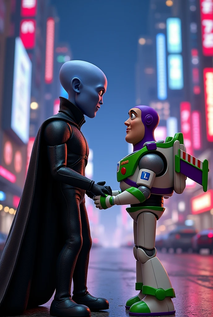Megamind was sneaking out with Buzz Lightyear to date