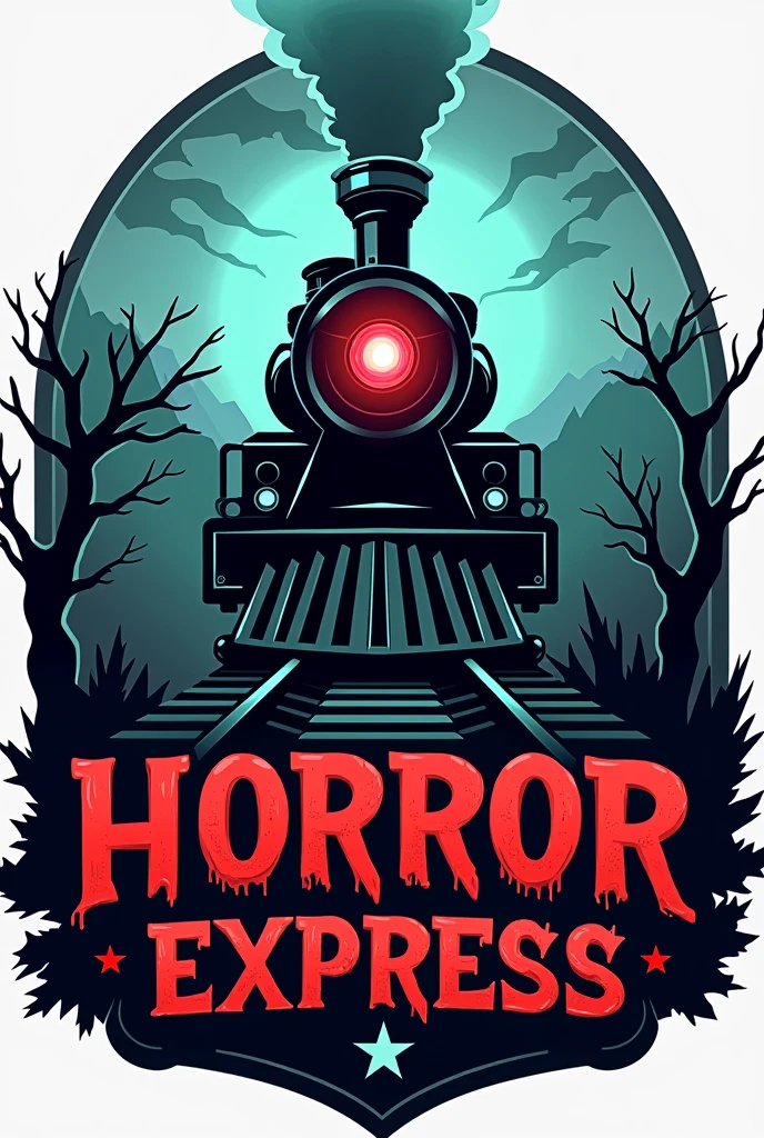 Logo png de face avec texte pour montagne russe theme automne halloween il s'appelle horror express